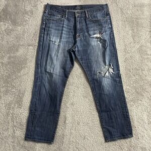 Lucky Brand Jeans‎ Mens 36x30 410 Athletic Fit Straight Leg Dark Wash Blue Denim